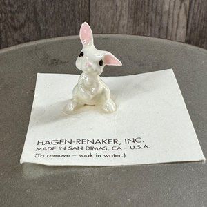 New Vintage Hagen Renaker Miniature Rabbit Bunny Figurine 1989 USA 1 1/8 inches